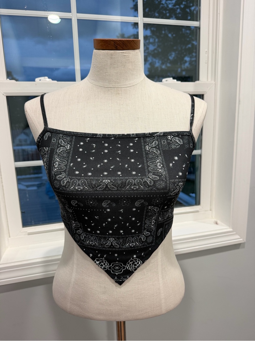 SHEIN Black Bandana Handkerchief Camisole